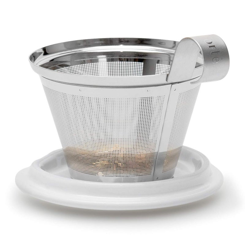 Tea Forte Double-Walled Ceramic Kati Cup, Removable Stainless Steel Infuser Basket and Lid, Steeps 12 oz Loose Leaf Tea, Dishwasher & Microwave Safe, Hanami - Image 4